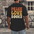 Peace Love Books Men Women Men's Back Print T-Shirt
