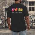 Peace Love Books Reader Librarian Library Book Men's Back Print T-Shirt Peace Love Books Reader Librarian Library Book Men's Back Print T-Shirt