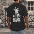 Please Chew Quieter Introvert Quietness Silence Lover Men's Back Print T-Shirt