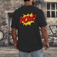 POW -Adults Kids Comic Book Cartoon Pop Art Novelty Sarcastic Men's Back Print T-Shirt POW -Adults Kids Comic Book Cartoon Pop Art Novelty Sarcastic Men's Back Print T-Shirt