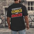 Powered By Comics And Snacks Comic Book Lover Men's Back Print T-Shirt