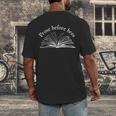 Prose Before Bros Book Lover Literary Reading Men's Back Print T-Shirt