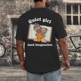 Quiet Girl Loud Imagination Book Lover Bookworm Reader Men's Back Print T-Shirt Quiet Girl Loud Imagination Book Lover Bookworm Reader Men's Back Print T-Shirt