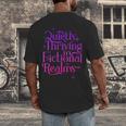 Quietly Thriving In Fictional Realms Book Lovers Men's Back Print T-Shirt