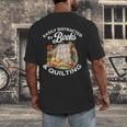 Quilting Sewing Machine Quilter Easily Distracted By Book Men's Back Print T-Shirt