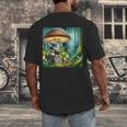 Rabbit Reading Book Under Large Mushroom Easter Bandana Men's Back Print T-Shirt Rabbit Reading Book Under Large Mushroom Easter Bandana Men's Back Print T-Shirt