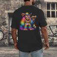 Rainbow Pride Bigfoot Reading Book With Heart Glasses Men's Back Print T-Shirt Rainbow Pride Bigfoot Reading Book With Heart Glasses Men's Back Print T-Shirt