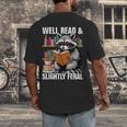 Well Read & Slightly Feral Raccoon Book Lover Graphic Men's Back Print T-Shirt Well Read & Slightly Feral Raccoon Book Lover Graphic Men's Back Print T-Shirt