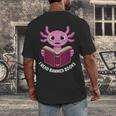 I Read Banned Books Axolotl Reading Men's Back Print T-Shirt