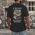 I Read Banned Books Bookworm Men's Back Print T-Shirt