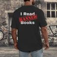 I Read Banned Books Censored Red Stamp Reading Librarian Men's Back Print T-Shirt I Read Banned Books Censored Red Stamp Reading Librarian Men's Back Print T-Shirt