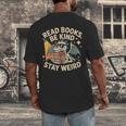 Read Books Be Kind Stay Weird Book Dragon Skeleton Reading Men's Back Print T-Shirt Read Books Be Kind Stay Weird Book Dragon Skeleton Reading Men's Back Print T-Shirt
