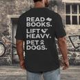 Read Books Lift Heavy Pet Dogs Men's Back Print T-Shirt