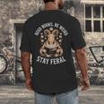 Read Books Be Weird Stay Feral Goat Men's Back Print T-Shirt