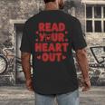 Read Your Heart Out Book Lover Reading Teachers Kids Men's Back Print T-Shirt Read Your Heart Out Book Lover Reading Teachers Kids Men's Back Print T-Shirt