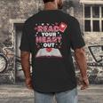 Read Your Heart Out Valentines Day Reading Book Kids Teacher Men's Back Print T-Shirt Read Your Heart Out Valentines Day Reading Book Kids Teacher Men's Back Print T-Shirt