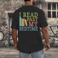I Read Past My Bedtime Book Quote Humor Men's Back Print T-Shirt