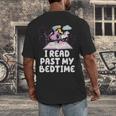 I Read Past My Bedtime Reading Unicorn Book Lover Men's Back Print T-Shirt I Read Past My Bedtime Reading Unicorn Book Lover Men's Back Print T-Shirt