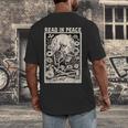 Read In Peace Skeleton Book Lover Bookworm Book Men's Back Print T-Shirt