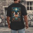 The Reader Bookish Cute Spooky Ghost Reading Book Tarot Card Men's Back Print T-Shirt