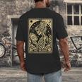 The Reader Tarot Card Book Lover Skeleton Reading Book Men's Back Print T-Shirt