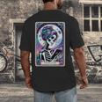 The Reader Tarot Card Reading Skeleton Skull Book Lover Men's Back Print T-Shirt