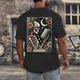 The Reader Tarot Card Skeleton Reading Book Bookworm Bookish Men's Back Print T-Shirt