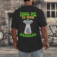 Take Me To Your Readers Alien Book Reading Bookaholic Men's Back Print T-Shirt