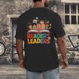 Readers Are Leaders Motivational Reading Book Quote Men's Back Print T-Shirt