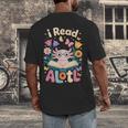 Reading Axolotl Book Lover Wildflowers Men's Back Print T-Shirt