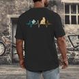 Reading Cat Heartbeat Book & Cat Lover Men's Back Print T-Shirt