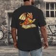 Reading Dragon Book Lover Bookworm Reader Men's Back Print T-Shirt Reading Dragon Book Lover Bookworm Reader Men's Back Print T-Shirt