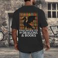 Reading Dragon Easily Distracted By Dragons And Books Men's Back Print T-Shirt Reading Dragon Easily Distracted By Dragons And Books Men's Back Print T-Shirt