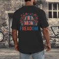 Reading Freadom Freedom Book Lover 4th Of July Men Women Men's Back Print T-Shirt Reading Freadom Freedom Book Lover 4th Of July Men Women Men's Back Print T-Shirt