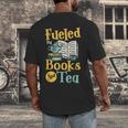 Reading Hobby Bookshelves Library Fueled By Books And Tea Men's Back Print T-Shirt Reading Hobby Bookshelves Library Fueled By Books And Tea Men's Back Print T-Shirt