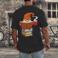 Reading Lover Book Graphic Gnome Men's Back Print T-Shirt Reading Lover Book Graphic Gnome Men's Back Print T-Shirt