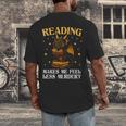 Reading Makes Me Feel Less Murdery Book Dragon Men's Back Print T-Shirt Reading Makes Me Feel Less Murdery Book Dragon Men's Back Print T-Shirt