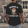 Reading Is Otterly Fun Otter Bookworm Book Lover Librarian Men's Back Print T-Shirt
