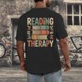 Reading Is My Therapy Book Lover Men's Back Print T-Shirt Reading Is My Therapy Book Lover Men's Back Print T-Shirt