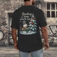 Reading Is Snow Much Fun Christmas Books Snowman Bookworm Men's Back Print T-Shirt