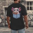 Readsalotl Axolotl Reading Book Lover Reading Pocket Axolotl Men's Back Print T-Shirt Readsalotl Axolotl Reading Book Lover Reading Pocket Axolotl Men's Back Print T-Shirt