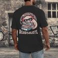 Readsalotl Axolotl Reading Books Glasses Bookworm Pun Fun Men's Back Print T-Shirt Readsalotl Axolotl Reading Books Glasses Bookworm Pun Fun Men's Back Print T-Shirt