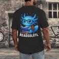 Readsolotl Blue Kawaii Axolotl Book Lover Reading Men's Back Print T-Shirt