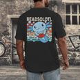 Readsolotl Blue Kawaii Axolotl Book Lover Reading Retro Men's Back Print T-Shirt Readsolotl Blue Kawaii Axolotl Book Lover Reading Retro Men's Back Print T-Shirt