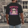 Readsolotl Pink Kawaii Axolotl Book Lover Reading Men's Back Print T-Shirt Readsolotl Pink Kawaii Axolotl Book Lover Reading Men's Back Print T-Shirt