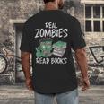Real Zombies Read Books Zombie Men's Back Print T-Shirt