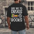 Red Ribbon Week Say No To Drugs Say Yes To Books Drug Free Men's Back Print T-Shirt