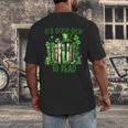 Retro Book Lucky Reading Teacher St Patrick's Day -Adults Small Cotton Blend Polyester Blend Short Sleeve Men's Back Print T-Shirt