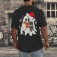 Retro Ghost Reading Book With Cat Bookish Club Christmas Men Women Kids Men's Back Print T-Shirt Retro Ghost Reading Book With Cat Bookish Club Christmas Men Women Kids Men's Back Print T-Shirt