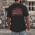 Retro Grow In Grace Wildflower Book Christian Bible Verse Men's Back Print T-Shirt